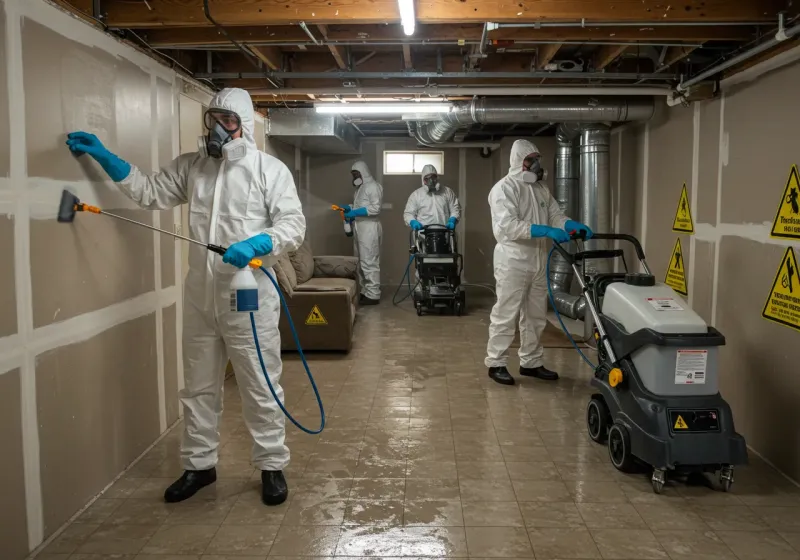 Basement Moisture Removal and Structural Drying process in Leesburg, FL